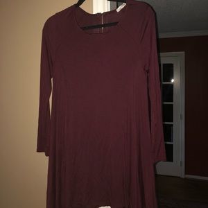 maroon dress- long sleeve